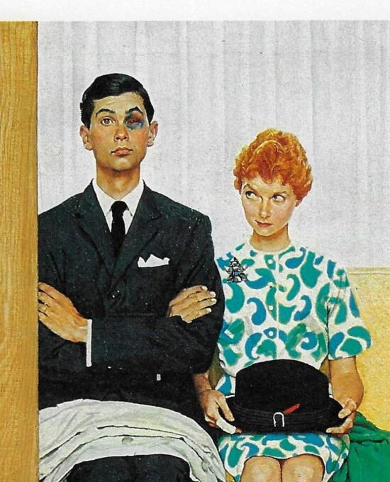 Norman Rockwell Vintage art book page “Marriage Counselor” Early 1960s