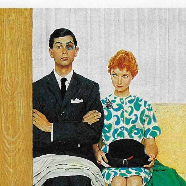 Norman Rockwell Vintage art book page "Marriage Counselor" Early 1960s