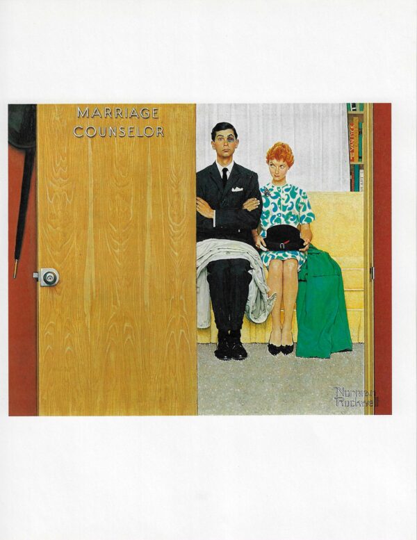 Norman Rockwell Vintage art book page "Marriage Counselor" Early 1960s - Image 4