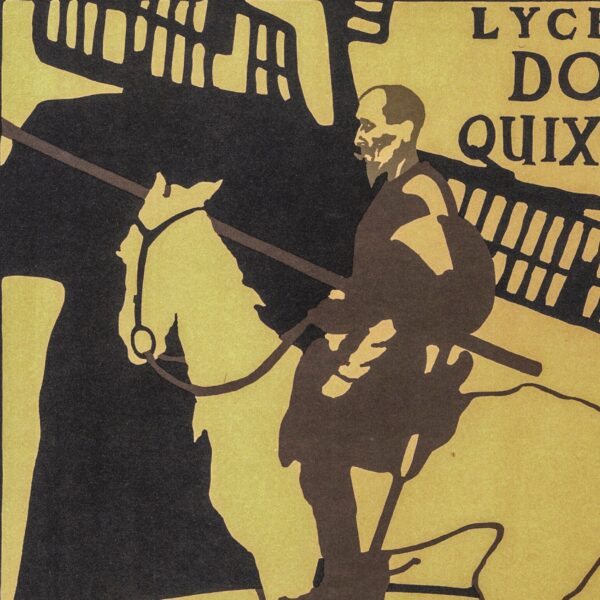 Vintage art book page Victorian poster The Beggarstaffs' Don Quixote at the Lyceum Theatre 1896 & Kassama Corn Flower poster (Copy)