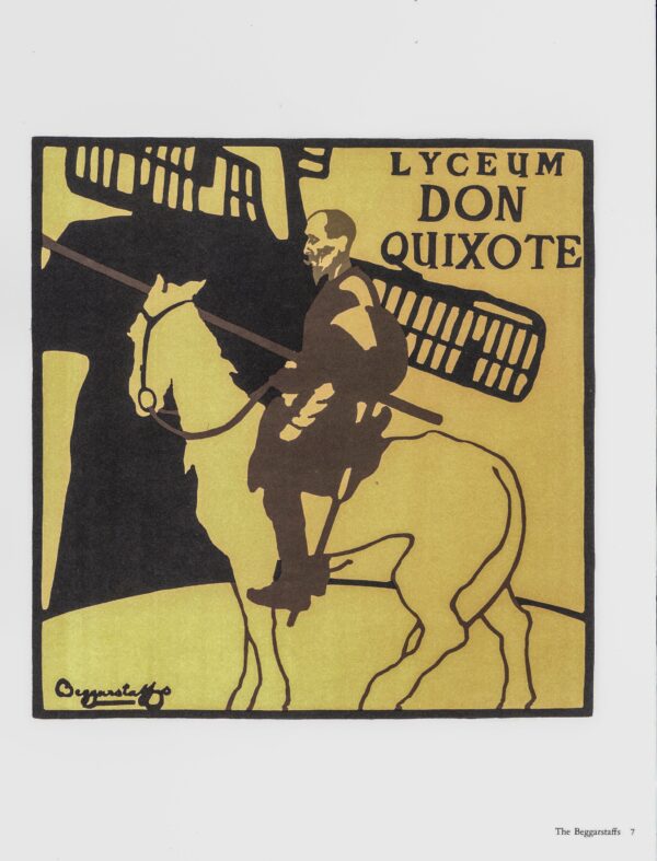 Vintage art book page Victorian poster The Beggarstaffs' Don Quixote at the Lyceum Theatre 1896 & Kassama Corn Flower poster (Copy) - Image 2