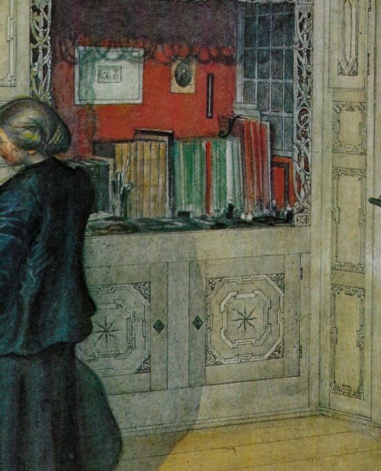 Mother and Daughter [1903] Carl Larsson Vintage art book page Victorian watercolor illustrators