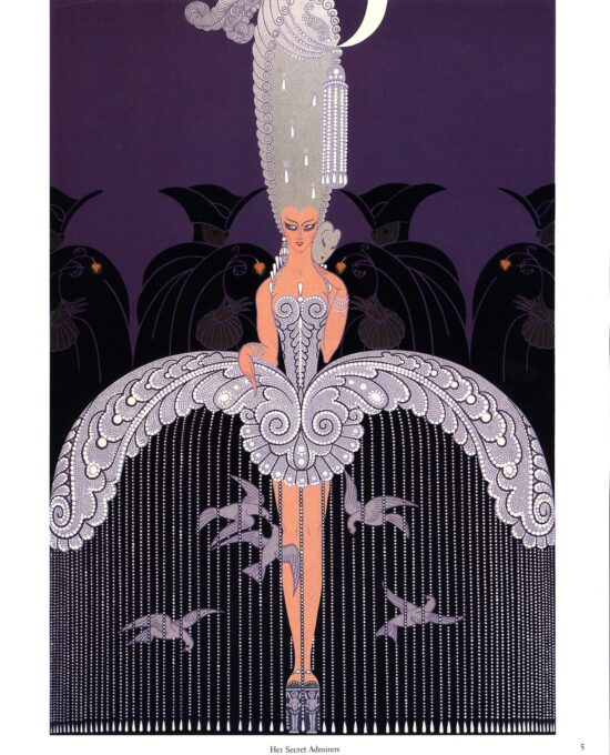 Erte “Her Secret Admirers/”The Surprise of the Sea” c.1982 fashion design print