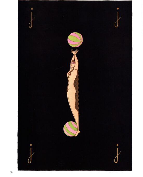 Erte The Alphabet series “I” & “J” 1977 vintage art print