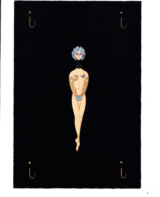 Erte The Alphabet series “I” & “J” 1977 vintage art print