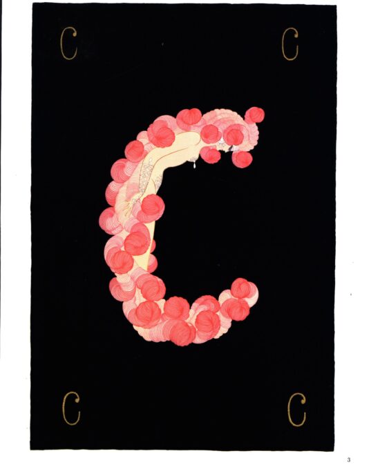 Erte The Alphabet series “C” & “D” 1977 vintage art print