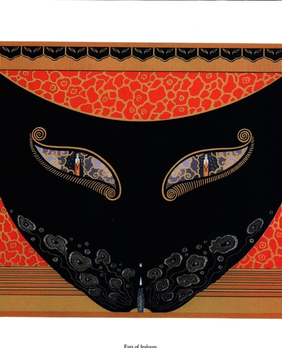 Erte “Eyes of Jealousy / Spring Rain” c.1982 vintage book page artwork