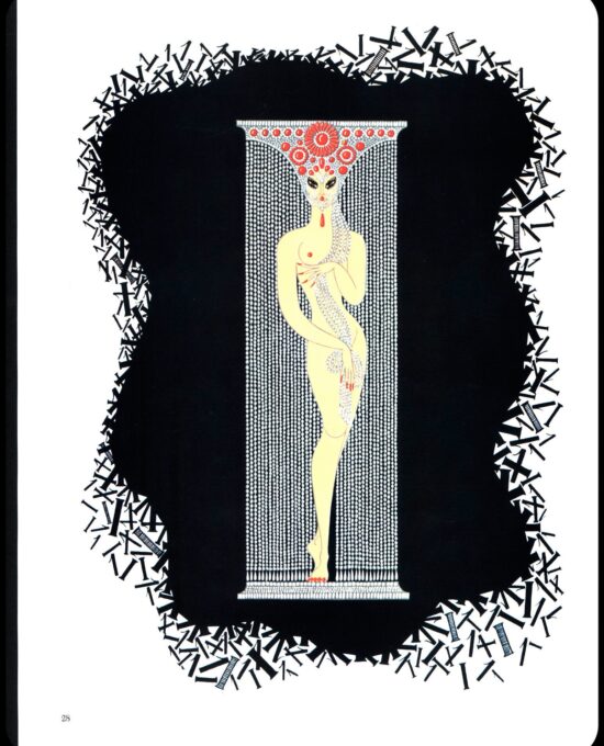 Erte Classic Art Deco Print “Zero” & “One” 1968 The Numerals series print