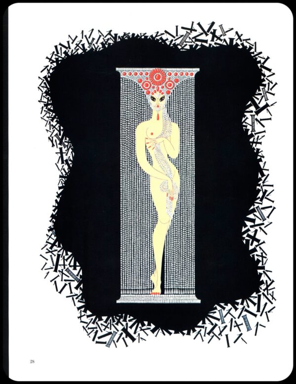 Erte Classic Art Deco Print "Zero" & "One" 1968 The Numerals series print