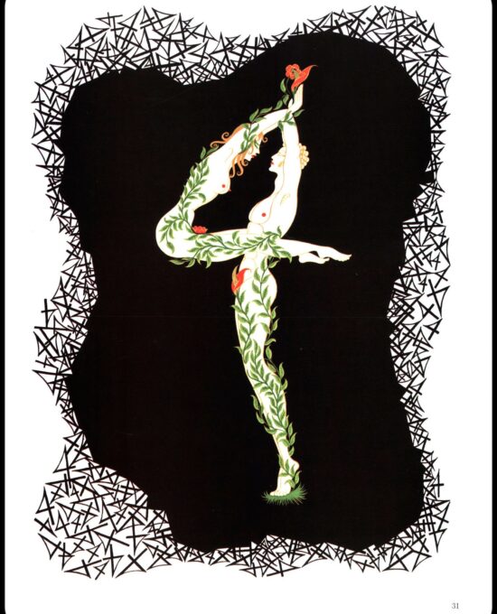 Erte Classic Art Deco Print “Four” & “Five” 1968 The Numerals series vintage print