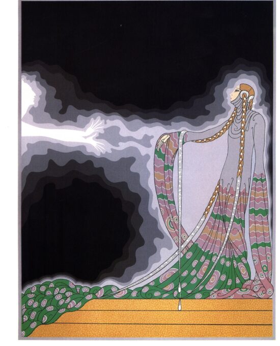 Erte “At the Theatre: Symphony in Black, Ebony and White / Melisande” c.1982