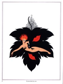 Erte Print Seven Deadly Sins: Gluttony & Lust c.1982 2-sided Vintage art book page