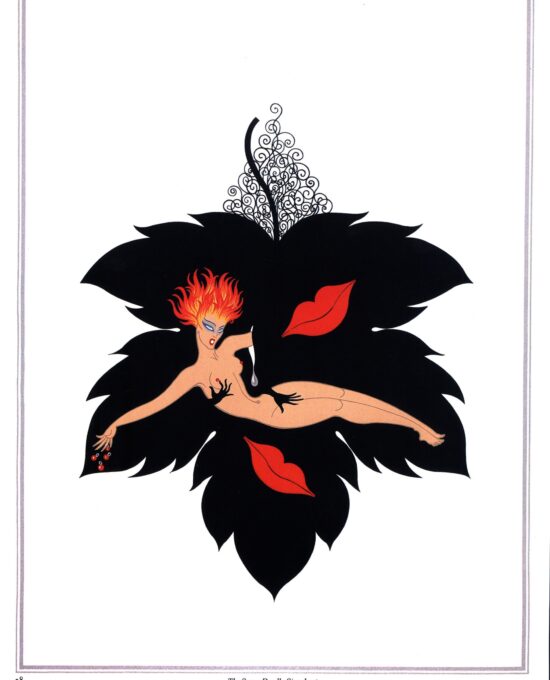 Erte Print Seven Deadly Sins: Gluttony & Lust c.1982 2-sided Vintage art book page