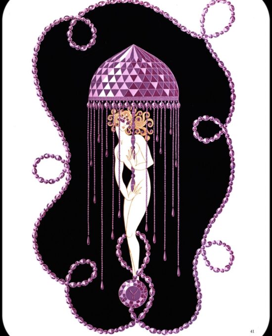 Erte Classic Art Deco Print “Amethyst” & “Diamond” 1969 Precious Stones series art print