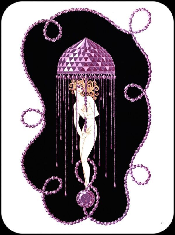 Erte Classic Art Deco Print "Amethyst" & "Diamond" 1969 Precious Stones series art print