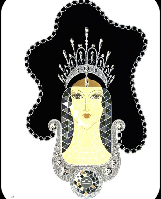 Erte Classic Art Deco Print “Amethyst” & “Diamond” 1969 Precious Stones series art print