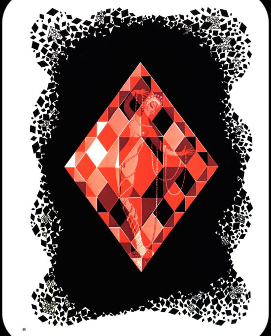 Erte Classic Art Deco Print “Clubs” & “Diamonds” 1969 The Aces series Original vintage art print
