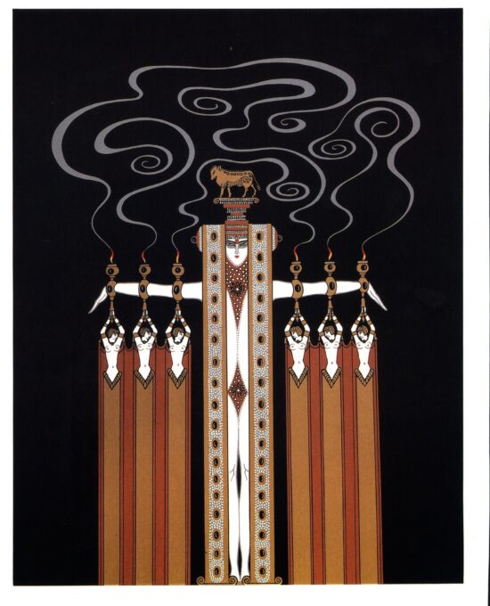 Erte “At the Theatre: The Dancer / Golden Calf” c.1982 print