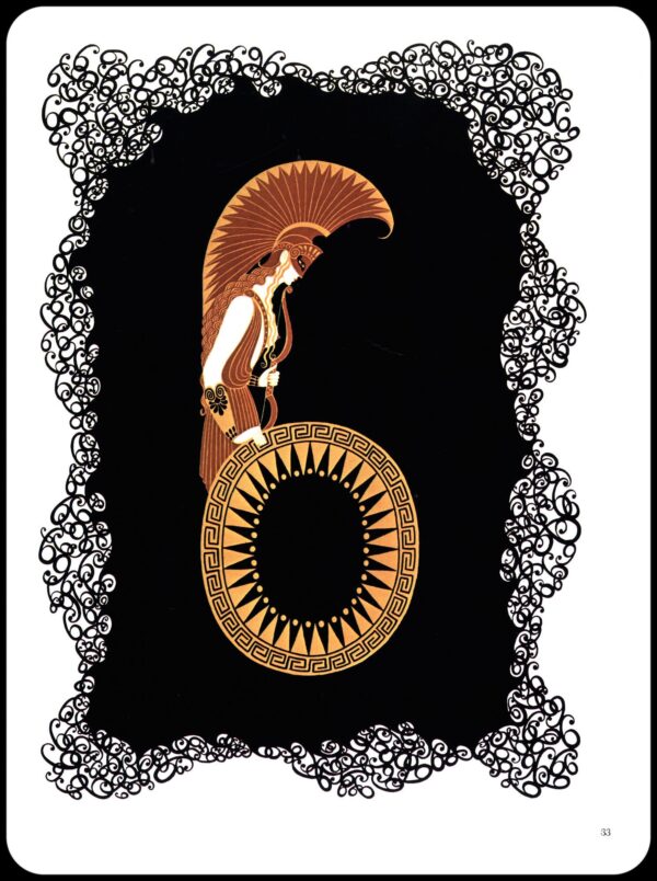 Erte Classic Art Deco Print "Six" & "Seven" 1968 The Numerals series vintage art print