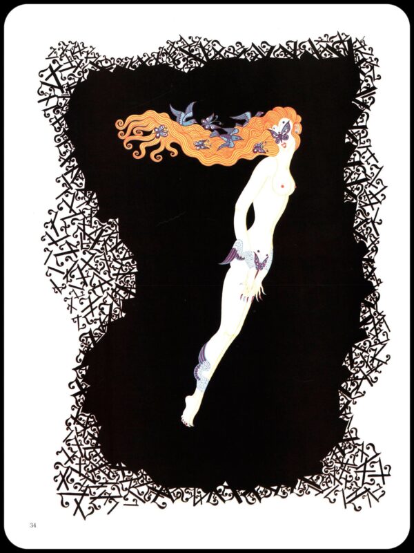 Erte Classic Art Deco Print "Six" & "Seven" 1968 The Numerals series vintage art print - Image 2
