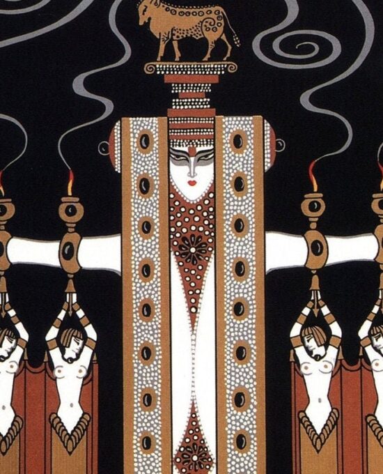 Erte “At the Theatre: The Dancer / Golden Calf” c.1982 print