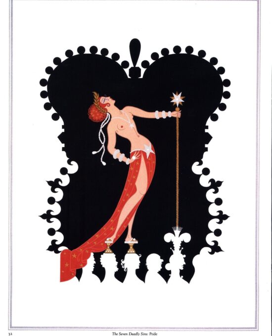 Erte “The Seven Deadly Sins: Pride / Anger” 2 sided vintage print