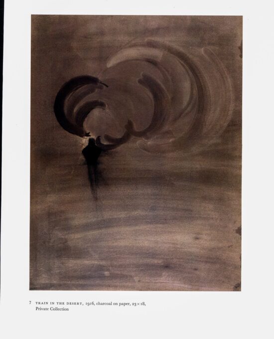 Georgia O’Keeffe vintage art book plate 1916 “Train in the Desert / Abstraction IX”