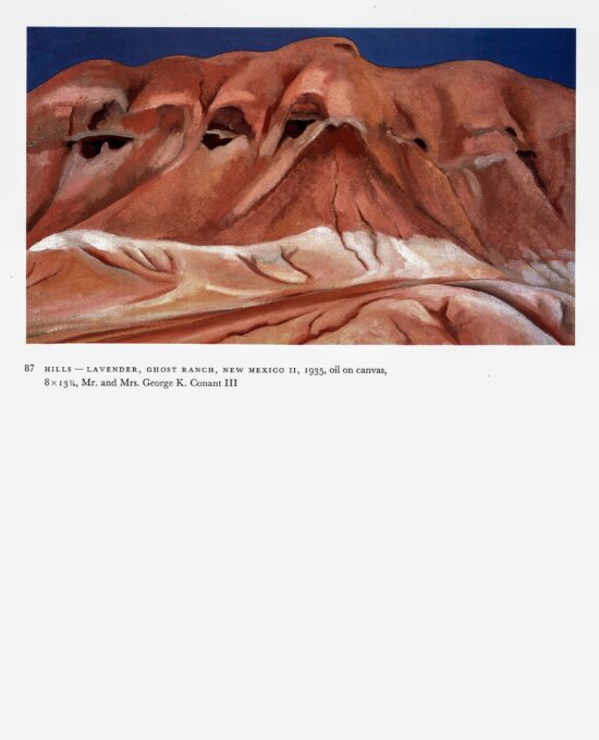 Georgia O’Keeffe vintage print 1938/35 “White Shell with Red / Hills – Lavender, Ghost Ranch, New Mexico II”