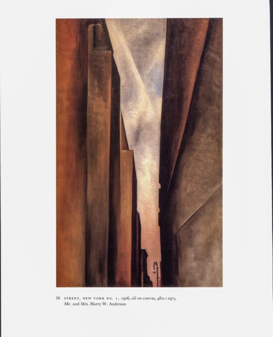 Georgia O’Keeffe vintage art book plate 1926/7 “Street, New York No. 1 / Abstraction Blue”