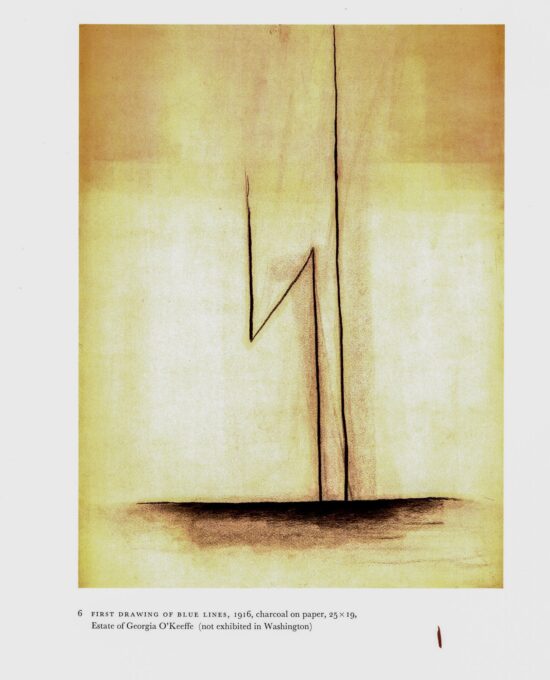 Georgia O’Keeffe vintage art book plate 1915/6 “Special No. 9 / First Drawing of Blue Lines”