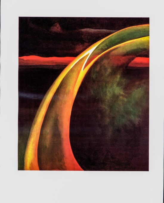 Georgia O’Keeffe print 1919 “Orange and Red Streak”  10 1/4″ x 14″ vintage book plate