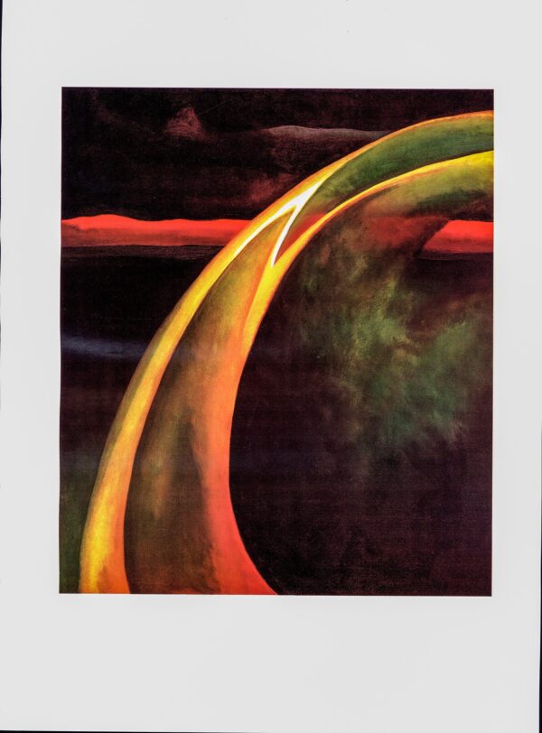 Georgia O'Keeffe print 1919 "Orange and Red Streak"  10 1/4" x 14" vintage book plate