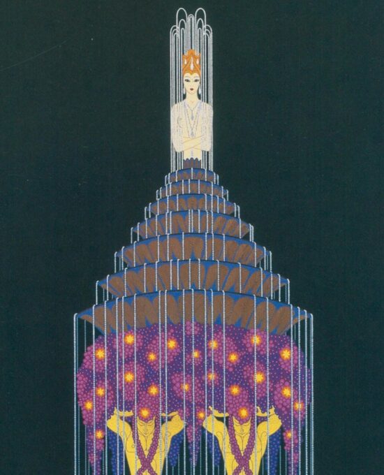 Erte Classic Art Deco Print “Perfume” c.1988 Vintage art book page 10 x 13 1/2″