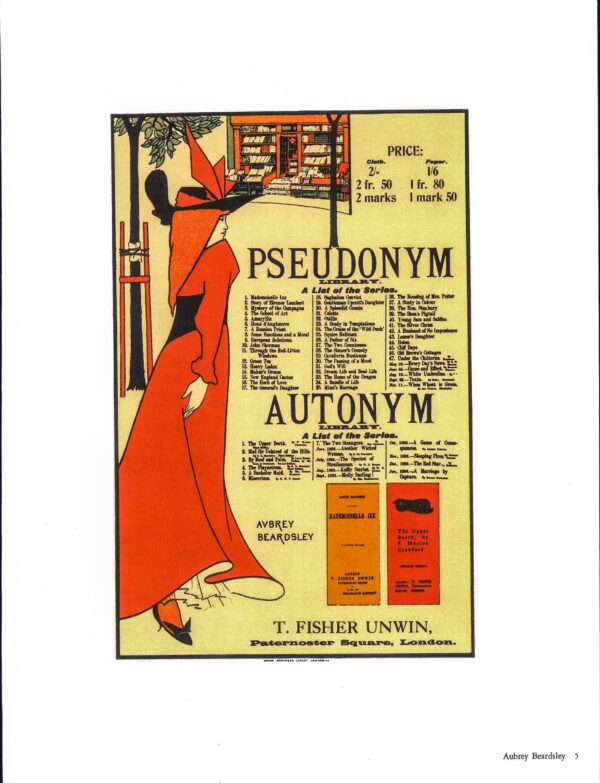Aubrey Beardsley Fisher Unwin publisher ad The Beggarstaff's Harper's cover 1895 - Image 2
