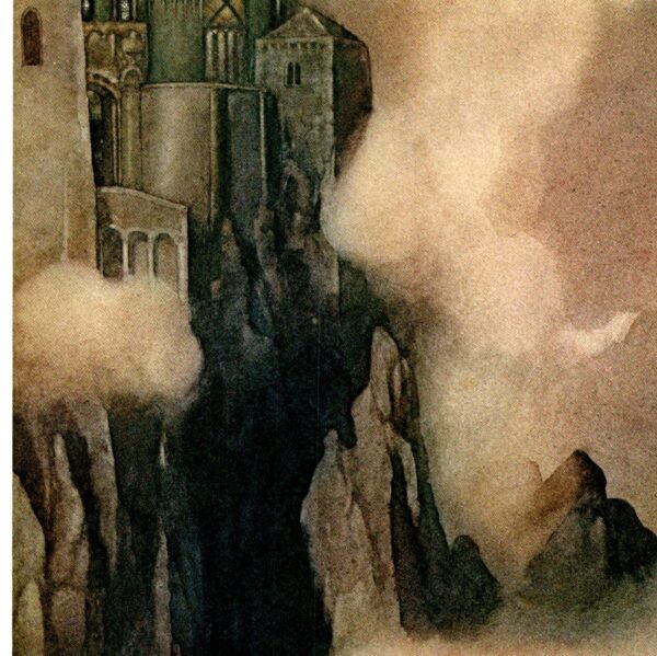 Vintage fantasy art book page Alan Lee "Asgard" unpublished prior 1976
