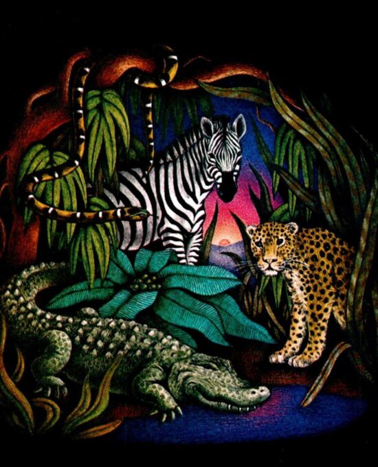 Vintage fantasy art book page Nicola Bayley “Just So Stories” by Rudyard Kipling 1975