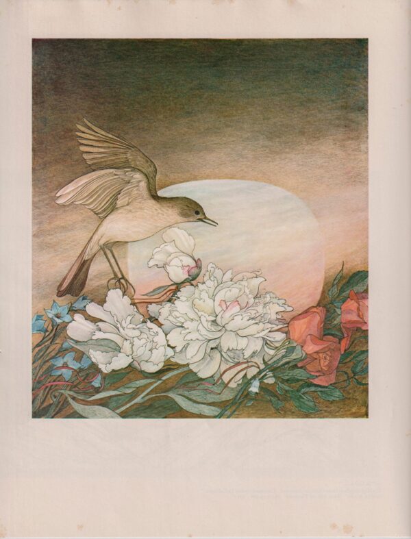 The Nightingale Hans Christian Andersen Nancy Ekholm Burkert Vintage art book page Children's book art FREE SHIPPING - Image 2
