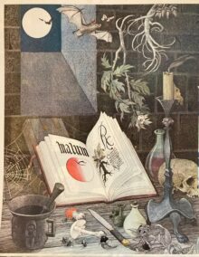 Snow White... a poisoned apple... Nancy Ekholm Burkert Vintage art book page Children's book art