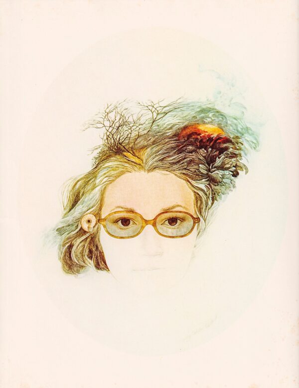 Self Portrait - Daydream 1967 Nancy Ekholm Burkert Vintage art book page Children's book art - Image 2