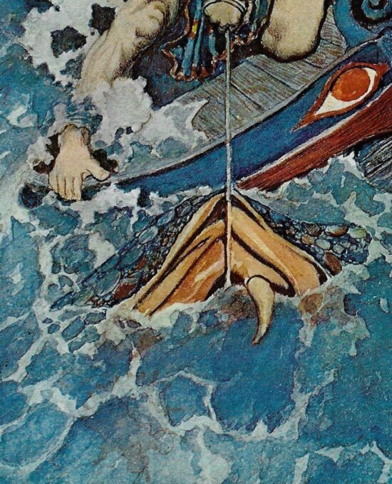 1902 Howard Pyle “The Fishing of Thor and Hymir” North Folk Legends of the Sea Brandywine artists