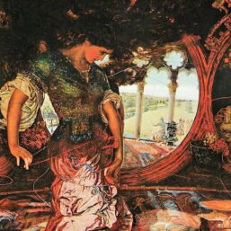 The Lady of Shallott '70s art book page William Holman Hunt