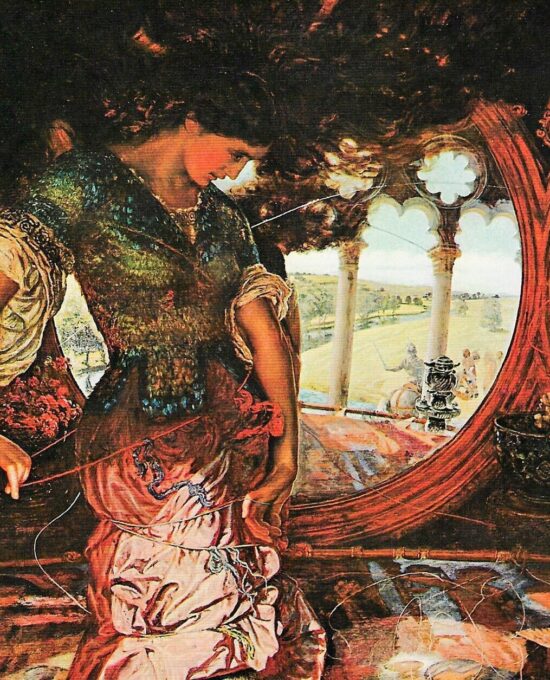 The Lady of Shallott ’70s art book page William Holman Hunt