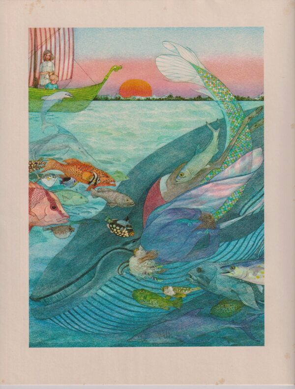 All the fish in the world swam round... Scroobious Pip Nancy Ekholm Burkert Vintage art book page Children's book art FREE SHIPPING - Image 2