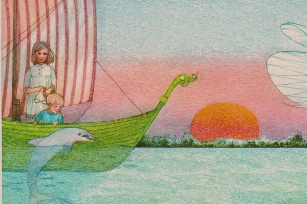 All the fish in the world swam round... Scroobious Pip Nancy Ekholm Burkert Vintage art book page Children's book art FREE SHIPPING - Image 3