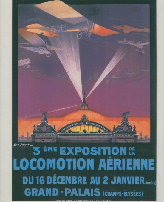 Antique Aviation Art “Exposition de la Locomotion Aerienne” 1911 Vintage art book page