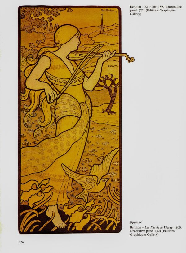 Paul Berthon "La Viole" Vintage art book page - Image 3