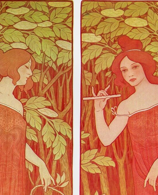 Paul Berthon “Le Sereau I & II” Vintage art book page