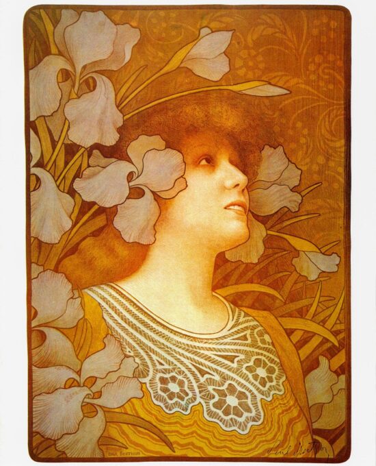 Paul Berthon “Sarah Bernhardt” Vintage art book page