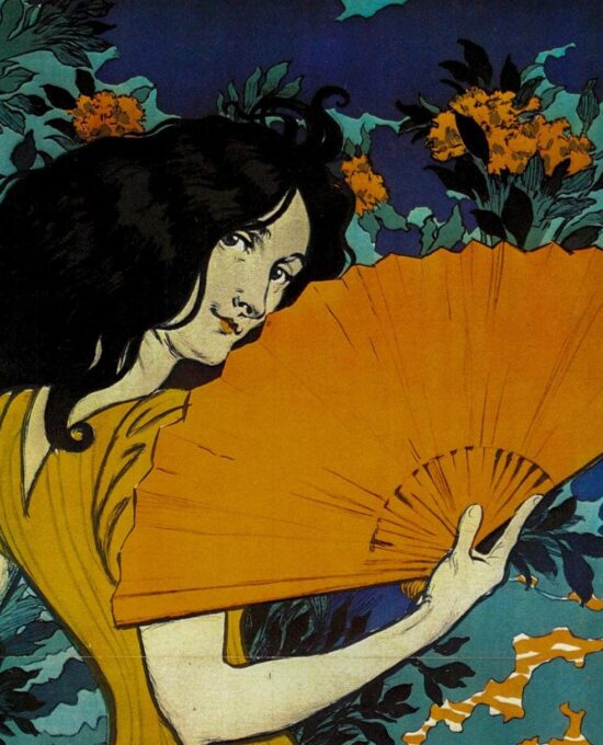 Eugene Grasset “L’Eventail” Vintage art book page