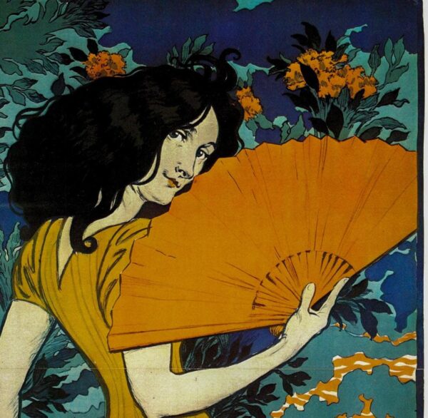 Eugene Grasset "L'Eventail" Vintage art book page